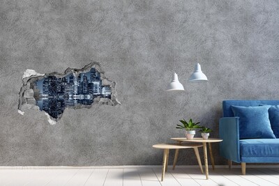 Wandsticker 3D doorkijk Stijlvolle vintage posters als achtergrond aan de muur