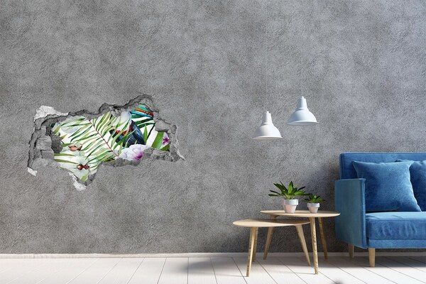 Zelfklevende 3D wandsticker illusie Een mand vol verse groenten