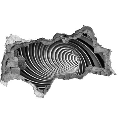 3D sticker gat in stenen muur Rode kersen in de hand
