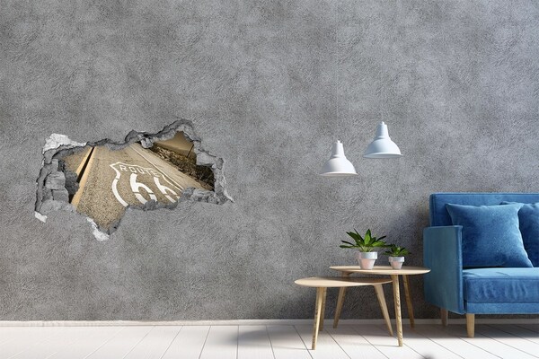 Fototapeta dziura na ścianę Droga 66 w betonie