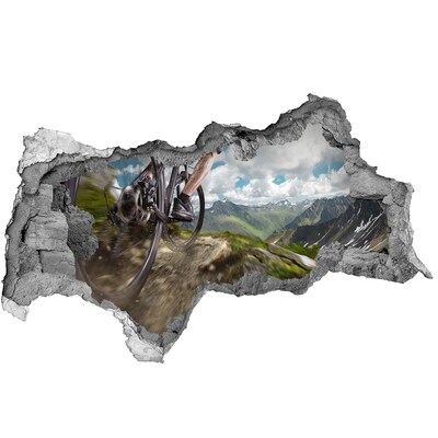 Wandsticker 3D doorkijk Zonsondergang boven het meer