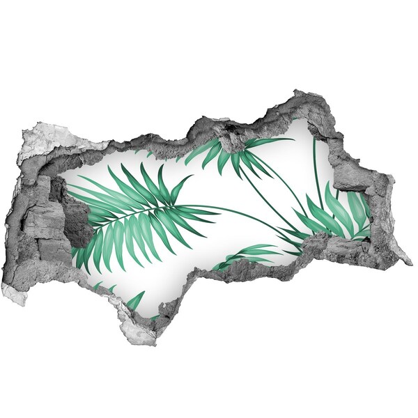 Okleina 3D dziura na ścianę Zielona dżungla przez dziurę w ścianie