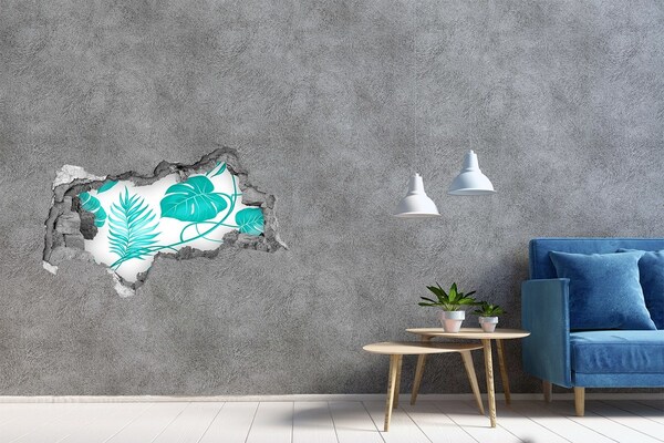 3D sticker gat in stenen muur Katten voor het raam
