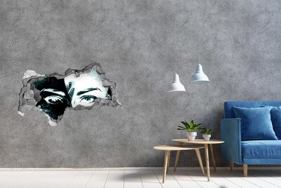 Samoprzylepna dziura ścienna 3D Oczy w betonie