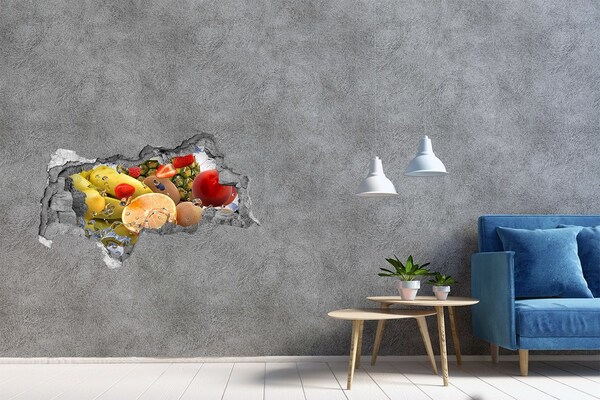 3D sticker gat in stenen muur Eenhoorn in het betoverde bos