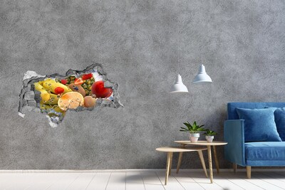 3D sticker gat in stenen muur Eenhoorn in het betoverde bos