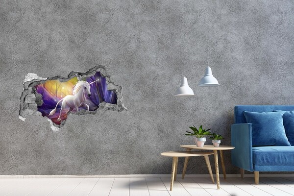 Zelfklevende 3D wandsticker illusie Een vurige scheur in de muur