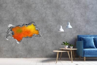 3D muursticker gescheurde muur Een steiger boven kalm water