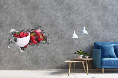3D muursticker gescheurde muur Wit paard bij het meer