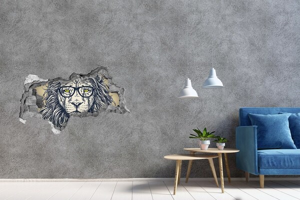 3D sticker gat in stenen muur De kosmische ruimte voorbij het gat
