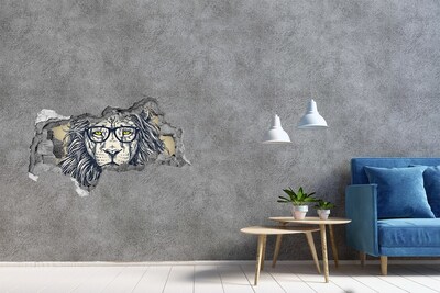 3D sticker gat in stenen muur De kosmische ruimte voorbij het gat