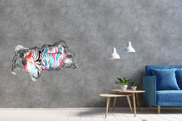 3D muursticker gescheurde muur Moderne abstractie in een gat