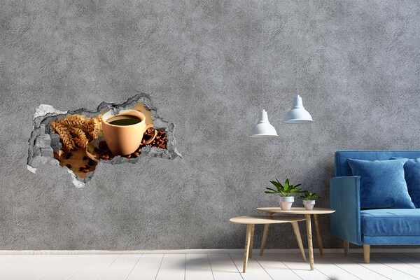3D muursticker gescheurde muur Een onderwaterwereld vol kleurrijke vissen