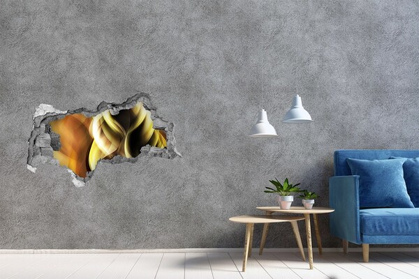 Zelfklevende 3D wandsticker illusie Koffie in het hart van de muur