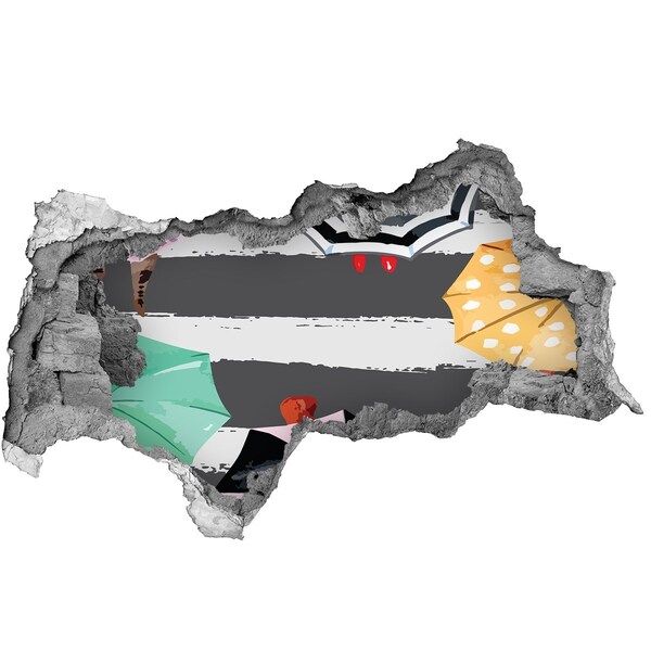 Zelfklevende 3D wandsticker illusie Santorini in volle glorie