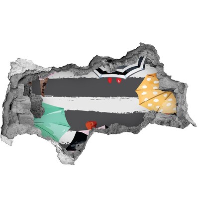 Zelfklevende 3D wandsticker illusie Santorini in volle glorie