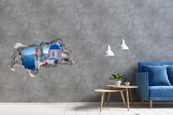 3D muursticker gescheurde muur Frambozen in de tuin