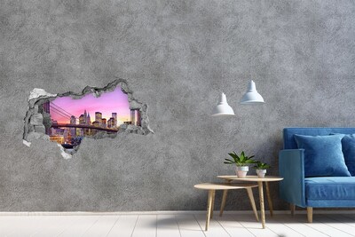 3D muursticker gescheurde muur Stenen op het strand