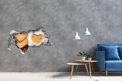 3D muursticker gescheurde muur Groen gat in de muur