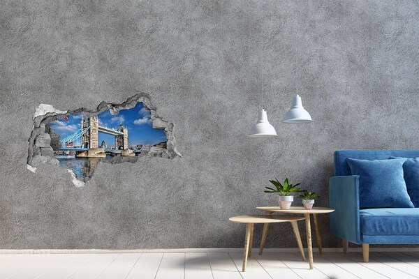 Zelfklevende 3D wandsticker illusie Zonsondergang boven de zee