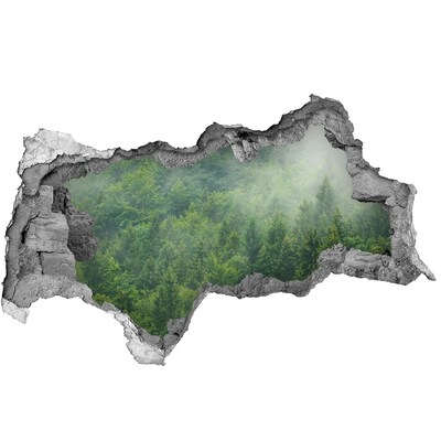 Samoprzylepna dziura naklejka Zielony las w dziurze w ścianie