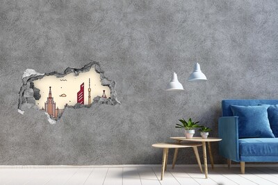 3D muursticker gescheurde muur Fruitparadijs met honing