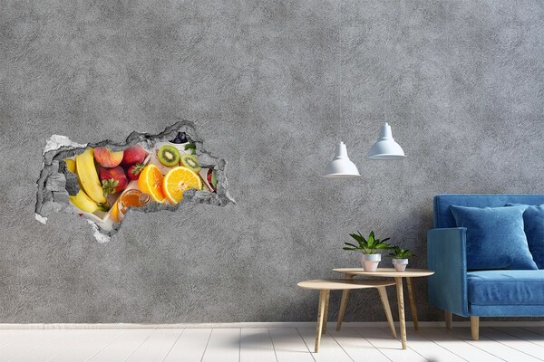 Wandsticker 3D doorkijk Groene jungle achter de muur
