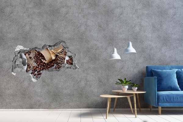 Samoprzylepna naklejka beton Kawa w zniszczonej ścianie