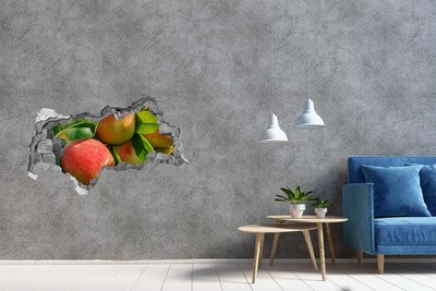 3D sticker gat in stenen muur Gouden herfst achter de muur