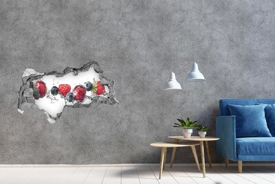 Wandsticker 3D doorkijk Groene golf in het gat in de muur