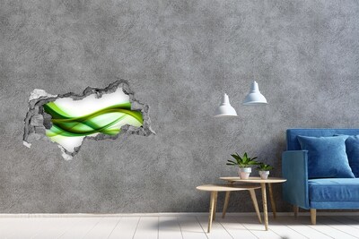 3D sticker gat in stenen muur Sappige sinaasappels in water