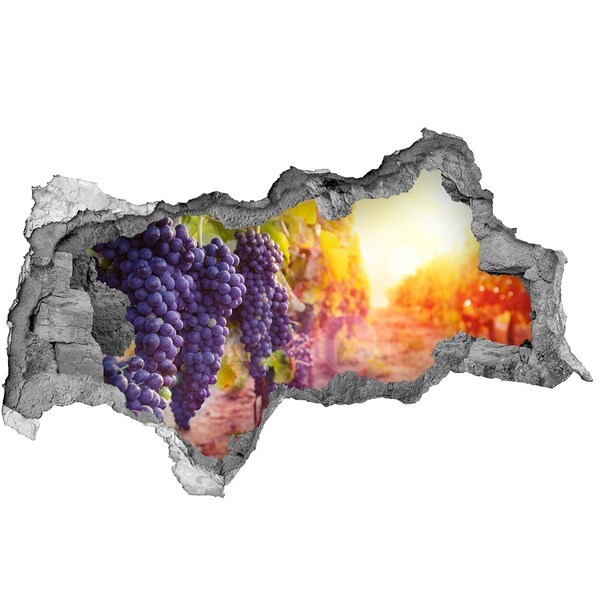 Zelfklevende 3D wandsticker illusie Berglandschap bij zonsondergang