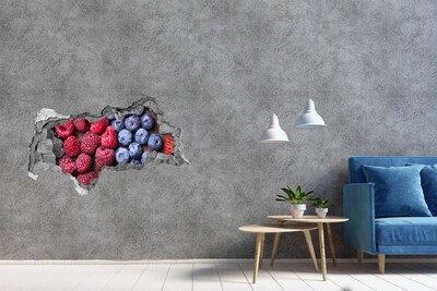 Zelfklevende 3D wandsticker illusie Bloemenexplosie in beton
