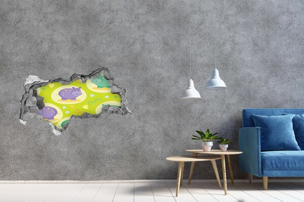 Zelfklevende 3D wandsticker illusie Een bloemenparadijs achter de muur.