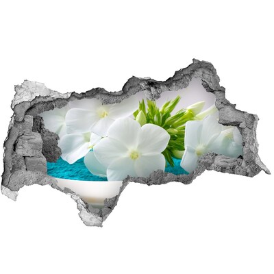 3D muursticker gescheurde muur Groen bos aan de rivier
