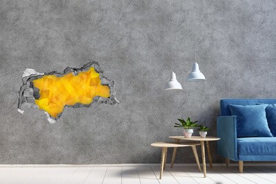3D muursticker gescheurde muur Bloemenpatroon op een roze achtergrond