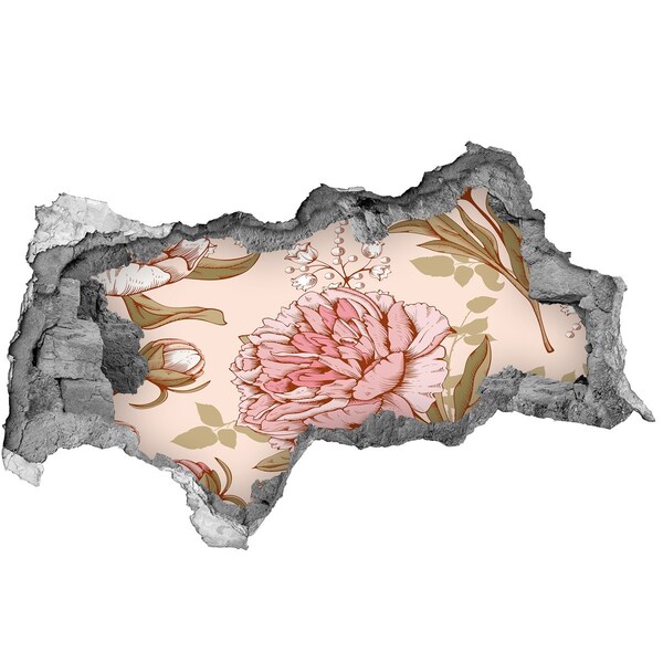 Wandsticker 3D doorkijk Tropisch strand met palmbomen