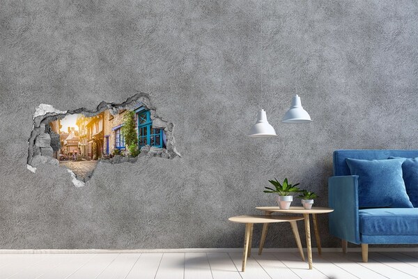 Zelfklevende 3D wandsticker illusie Venetië bij zonsondergang