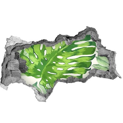 Zelfklevende 3D wandsticker illusie Bloemen in beton