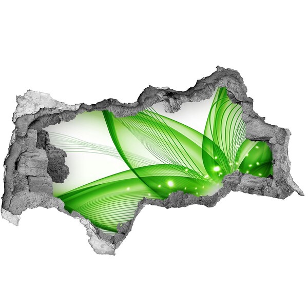 Samoprzylepna dziura ścienna 3D Zielona fala światła