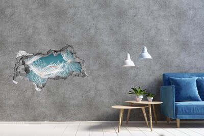 3D sticker gat in stenen muur Vlinders in een ingestorte muur