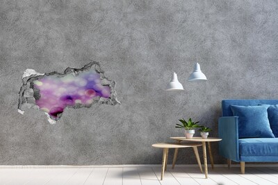 Zelfklevende 3D wandsticker illusie Ruimtereis door een gat in de muur
