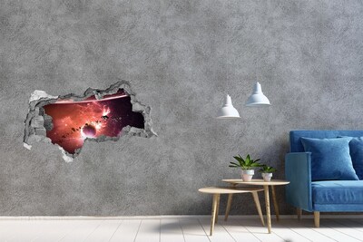 3D muursticker gescheurde muur Ruimte Gat in de Muur