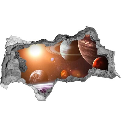 3D sticker gat in stenen muur Bergweide met schapen