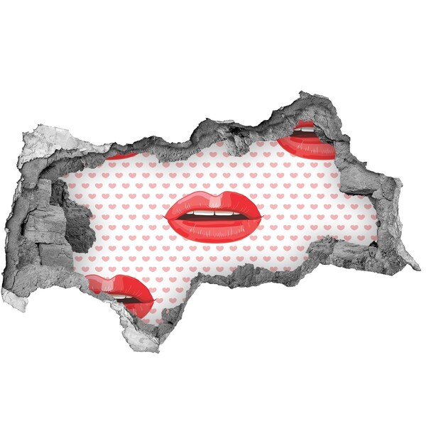 3D sticker gat in stenen muur Hart in beton