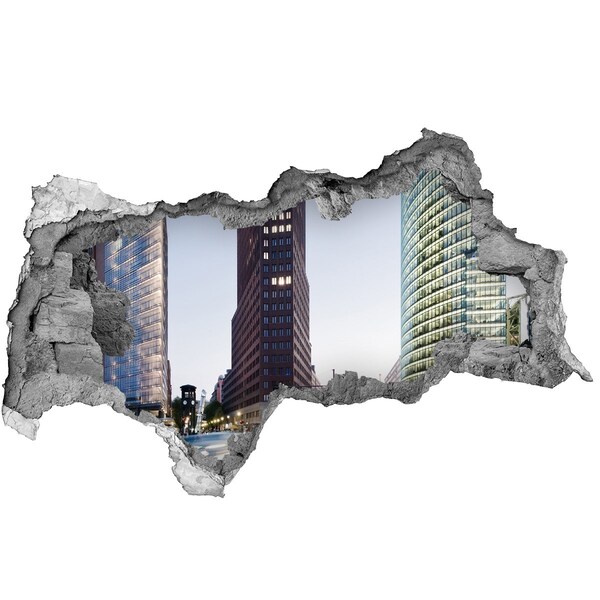 Fototapeta dziura na ścianę 3d Widok na nowoczesne miasto