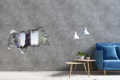 Wandsticker 3D doorkijk Een vrouw in een elegante jurk in een stijlvol interieur.