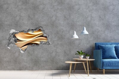 Samoprzylepna dziura na ścianę Złote fale w ścianie