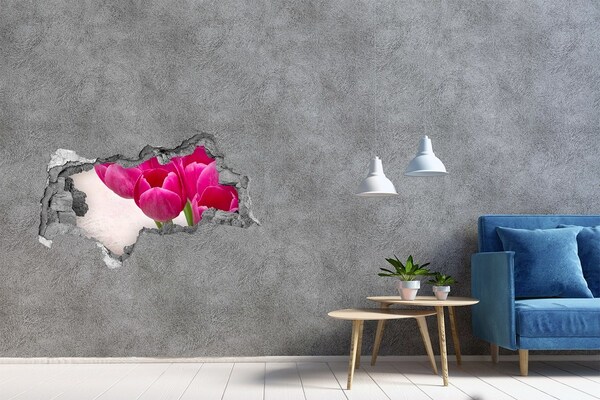 Zelfklevende 3D wandsticker illusie Berglandschap met een pad
