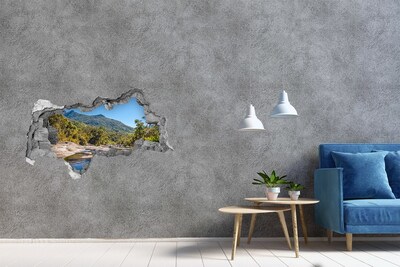 3D sticker gat in stenen muur Appelparadijs achter de muur